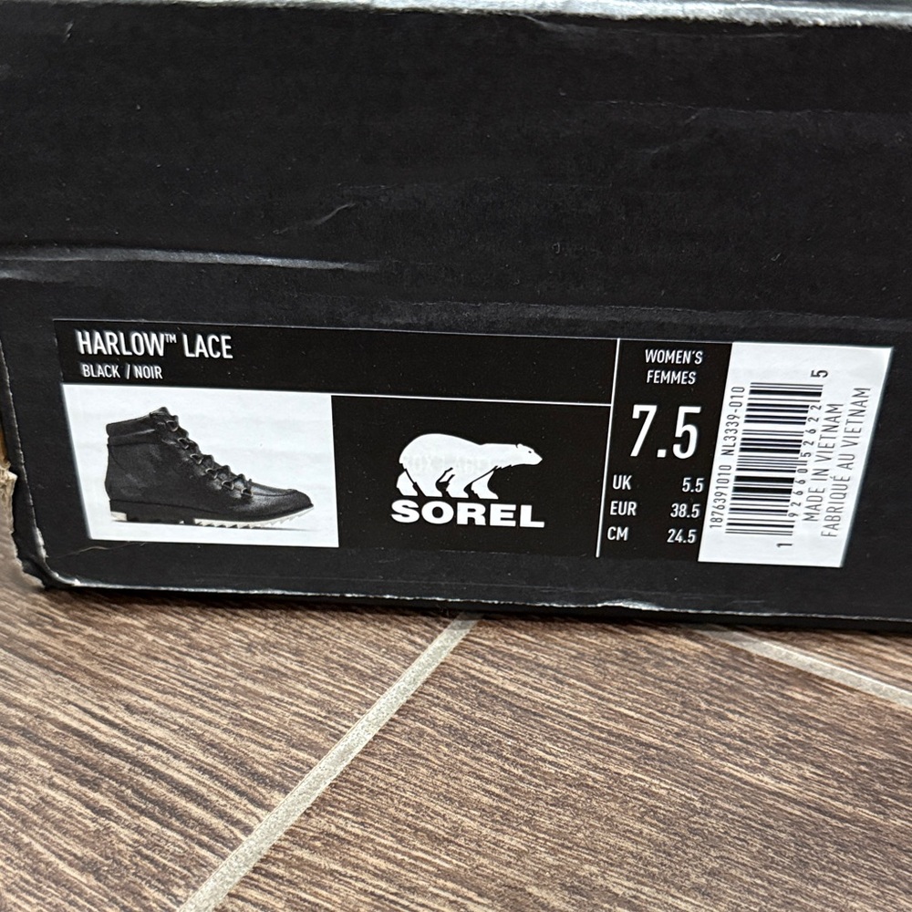 Sorel Black Leather Lace-Up Boots - Picture 2 of 11